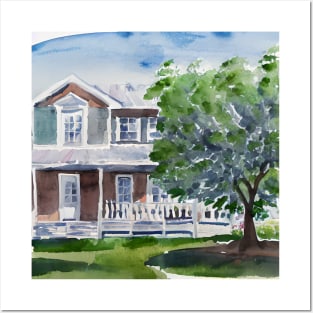 Farmhouse Watercolor Posters and Art